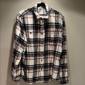Sonoma Men's Casual Plaid Button Down Shirt - Black, White, Brown